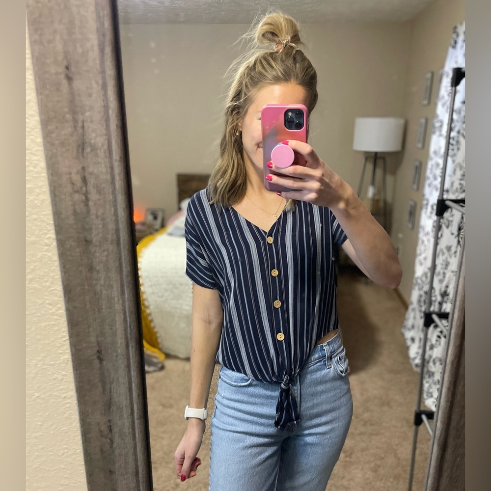 Button up tie tops